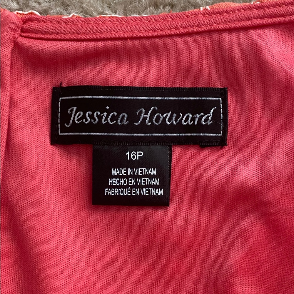 Jessica Howard NWT size 16 PETITE peach/pink lace dress - Picture 8 of 9